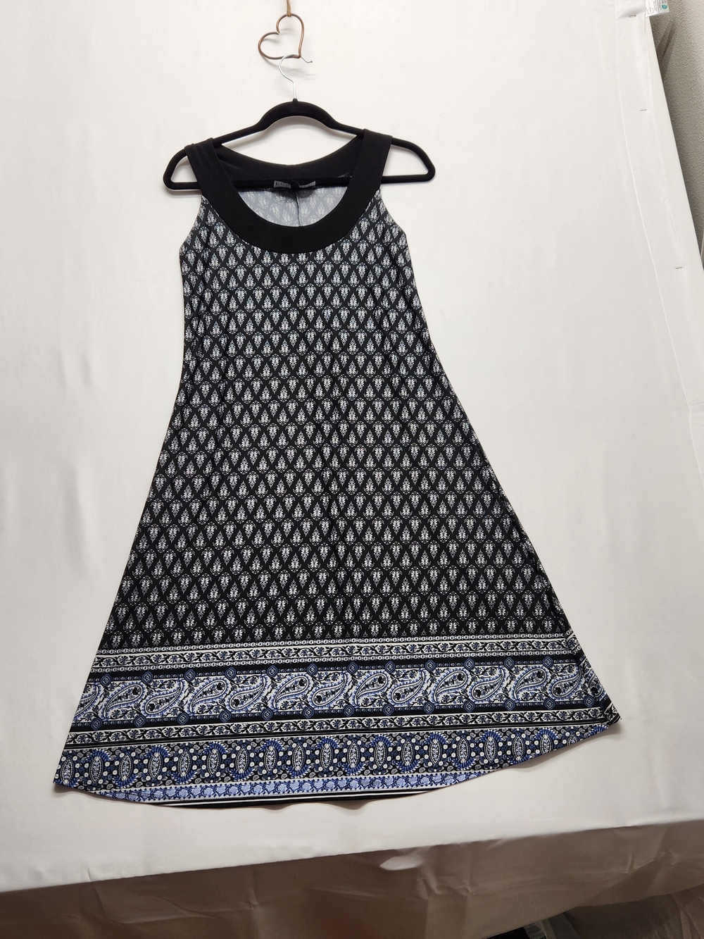 ⭐️Ellen Parker Boho Medallion Border Midi Dress Casual Chic Medium